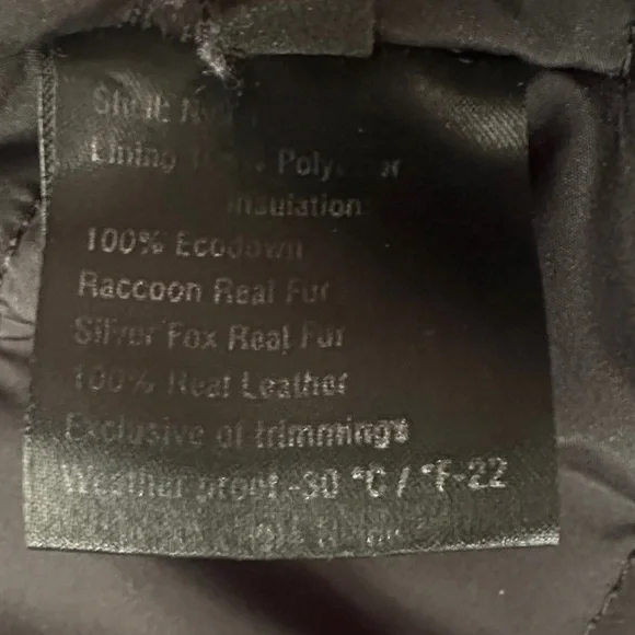 Elegant Black Genuine Leather Coat with Genuine Fur Trim - Picture 7 of 7